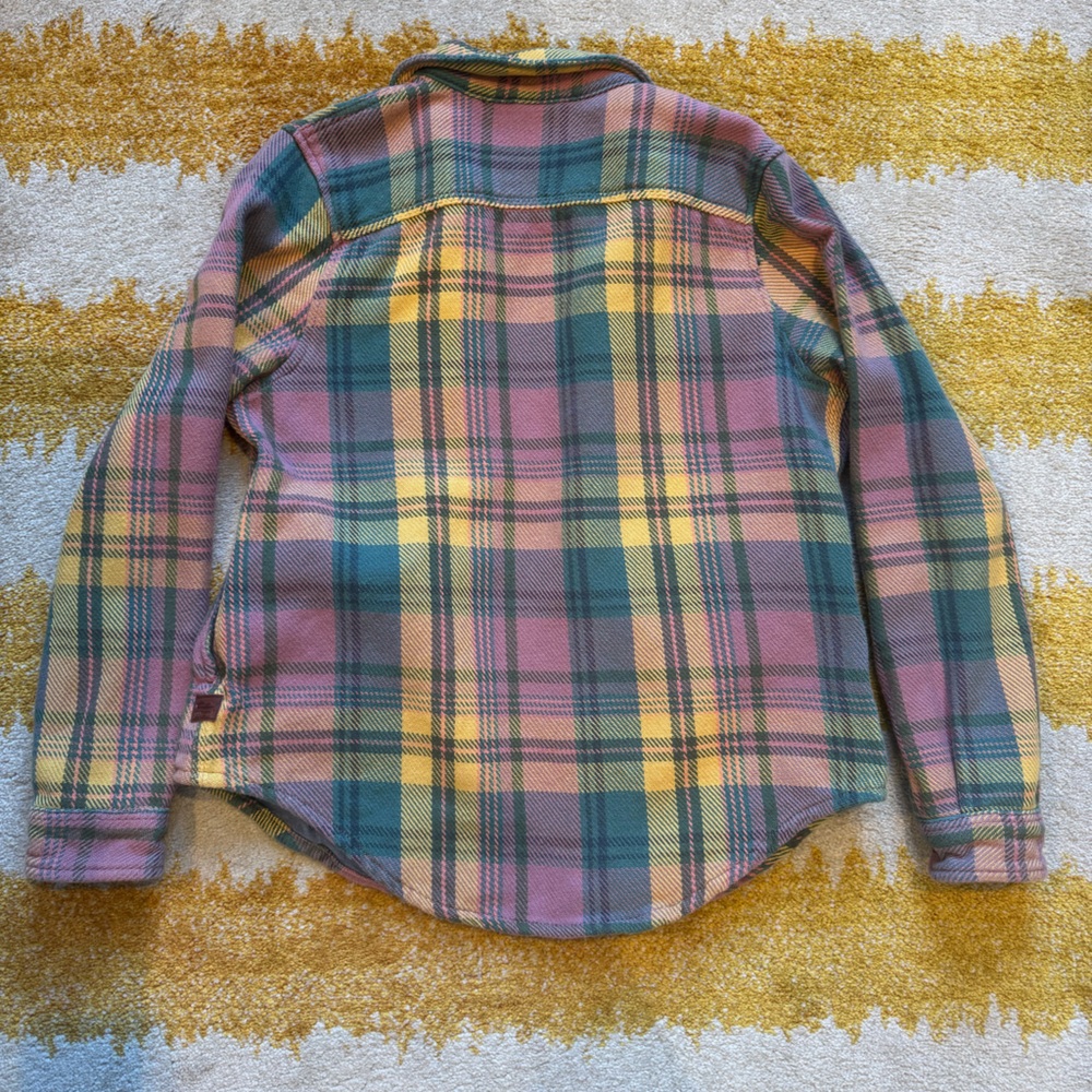 L.L.Bean 1912 Overshirt Long Sleeve Jacket Plaid Flannel Washed Orchid Pockets - Picture 3 of 6